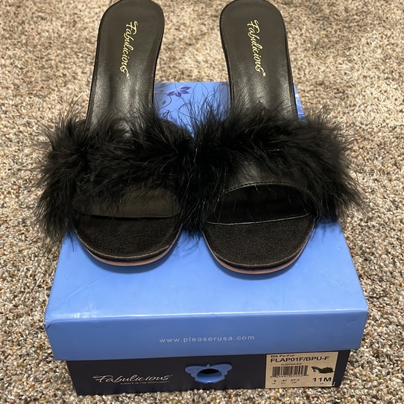 Fabulicious Maribou Flapper Pumps size 11 - Picture 4 of 4